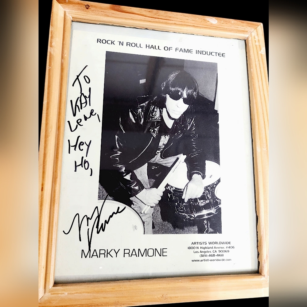 The Ramones Marky Ramon autographed framed 8 x 12 picture